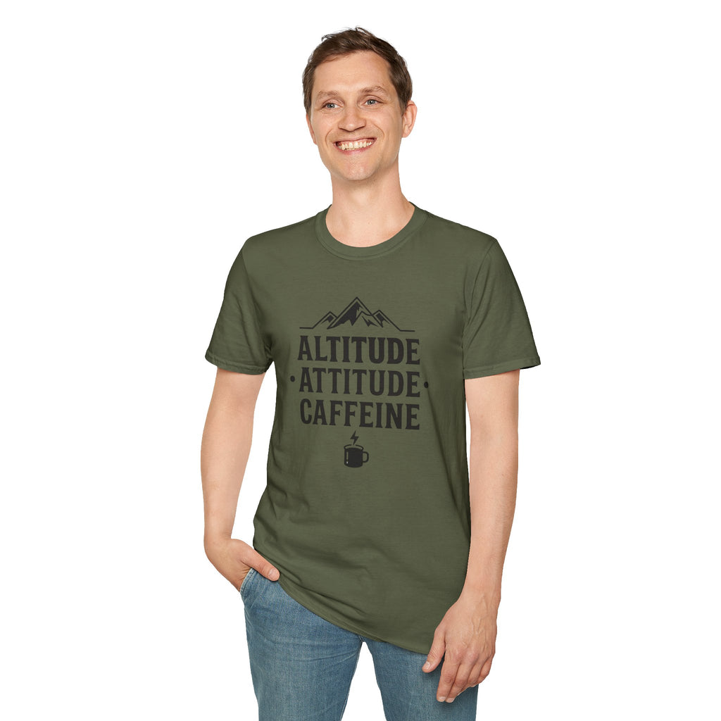 Altitude, Attitude, Caffeine T‑Shirt